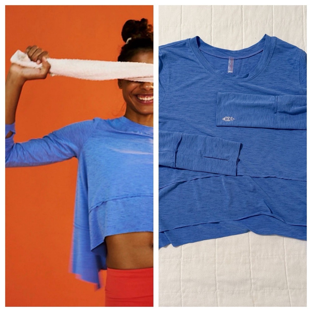 Free People Blue Long Sleeve Tee